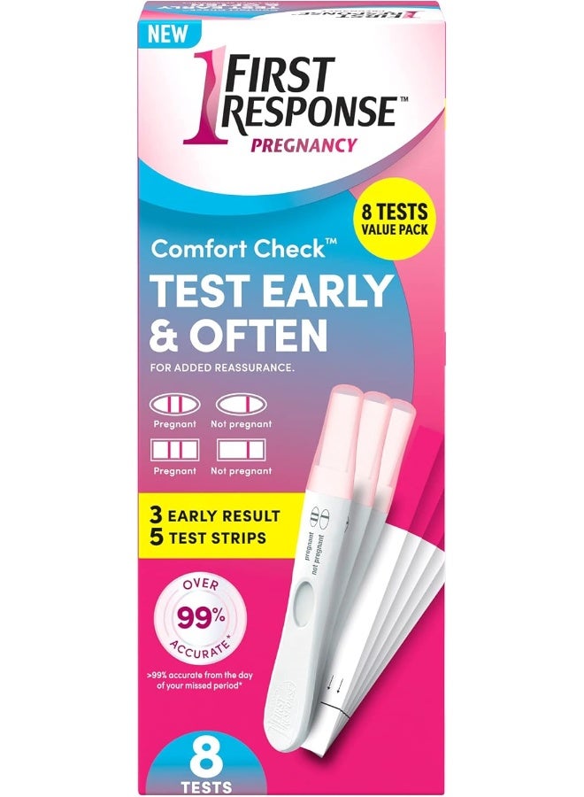 FIRST RESPONSE Comfort Check Pregnancy Test, 8 Count, Pink & White - Image 1